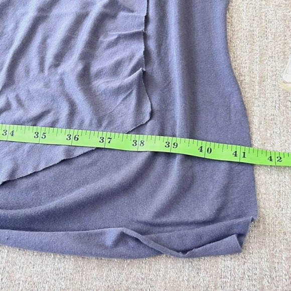 SEN Perry T-Shirt Dress Womens 2 Gray Jersey Midi Side Ruched Side Slits Minimal - Picture 5 of 9